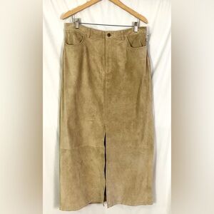 NWT-Eddie Bauer-“ Seattle suede”-suede leather maxi skirt – size 10